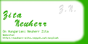 zita neuherr business card